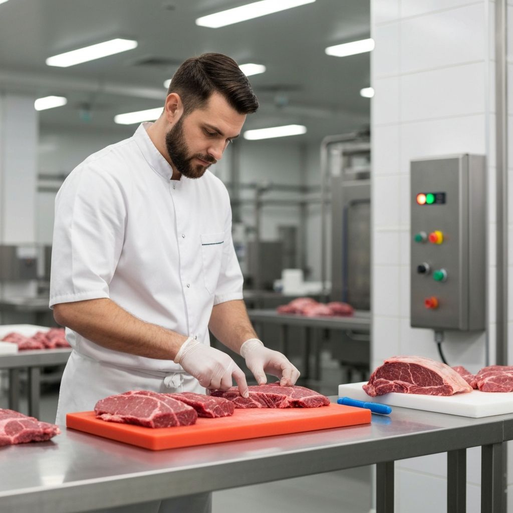 Profissional preparando cortes